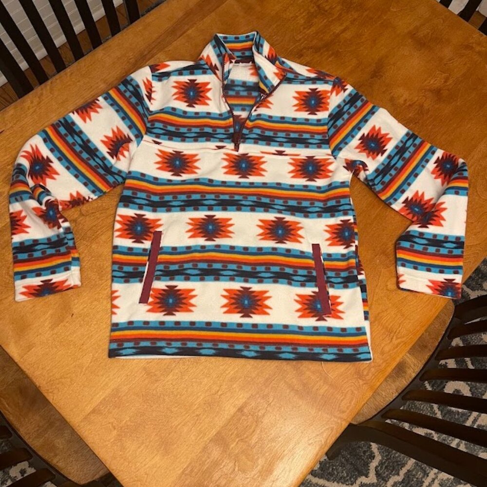 Fleece‎ Pullover Jacket Teens XXL(18) Navajo Print Wonder Nation Turquoise Fall